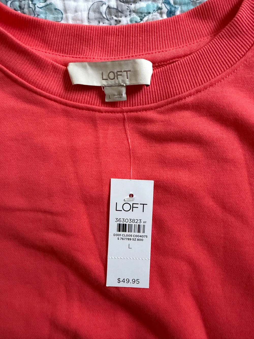 LOFT Coral Puff Sleeve Short Sleeve Top